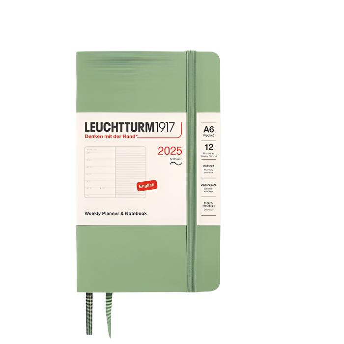 Leuchtturm1917 2025 A6 Pocket Softcover Weekly Planner and Notebook - Sage