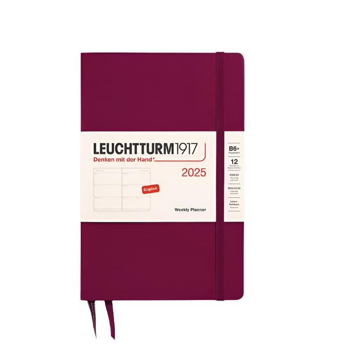 Leuchtturm1917 2025 B6+ Softcover Paperback Weekly Planner - Port Red