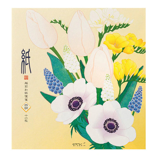 Midori Four Designs Letterpad - Spring Flower White