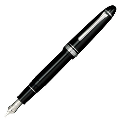 Sailor 1911L Fountain Pen - Black with Silver Trim