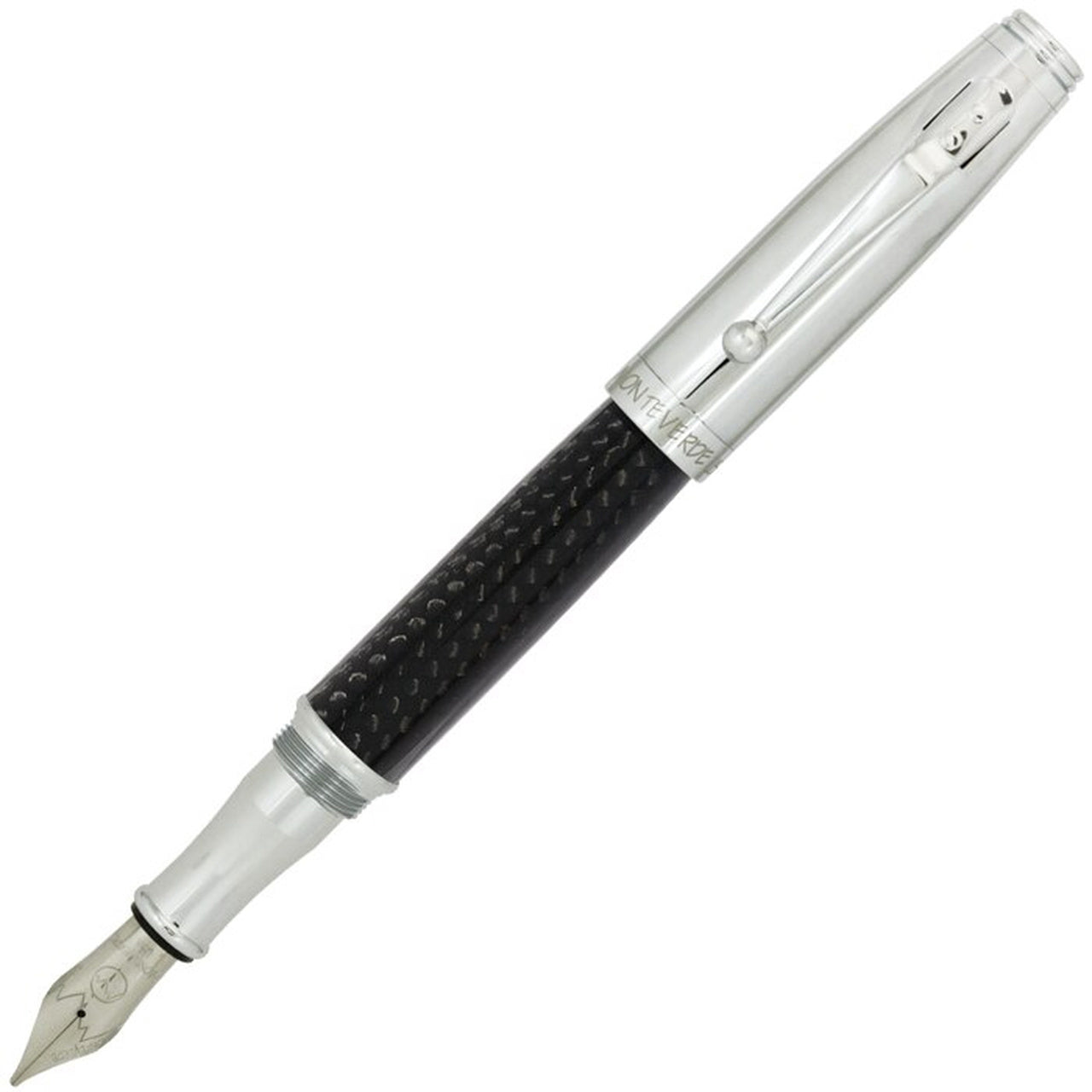 Monteverde Invincia Fountain Pen - Chrome Carbon Fiber