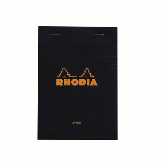 Rhodia #13 Top Staplebound Lined A6 Notepad - Black