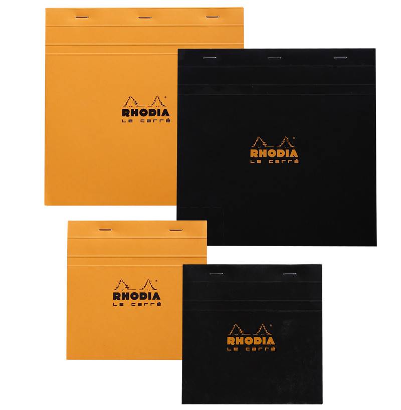 Rhodia #148 Le Carre Square Top Staplebound Graph Notepad (5 3/4 X 5 3/4) - Black