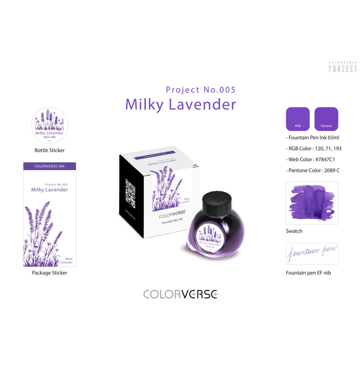Colorverse Milky Lavender (65ml) Bottled Ink