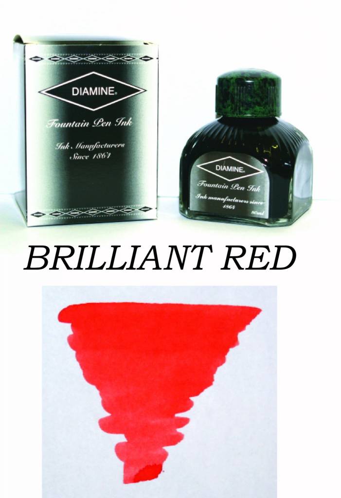 Diamine Brilliant Red (80ml) Bottled Ink