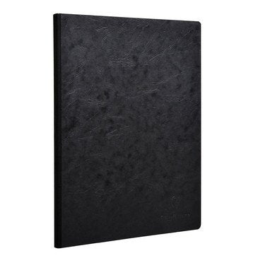 Clairefontaine #791461 Basics Lined Clothbound with Elastic Closure Notebook (8.25 x 11.75) - Black