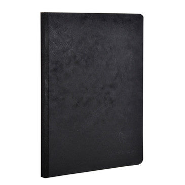 Clairefontaine #795461 Basics Lined Clothbound A5 Notebook (6 x 8.25) - Black