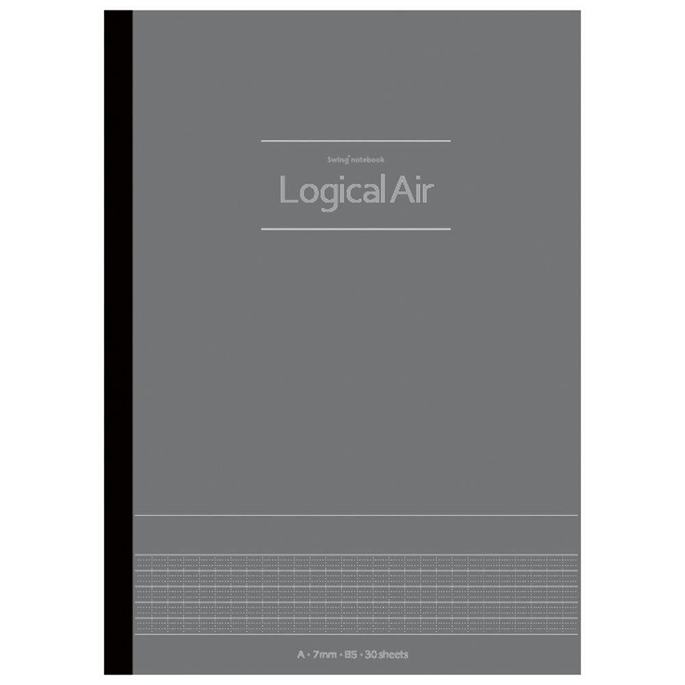 Nakabayashi Logical Air A4 Ruled (7mm) Notebook - Gray