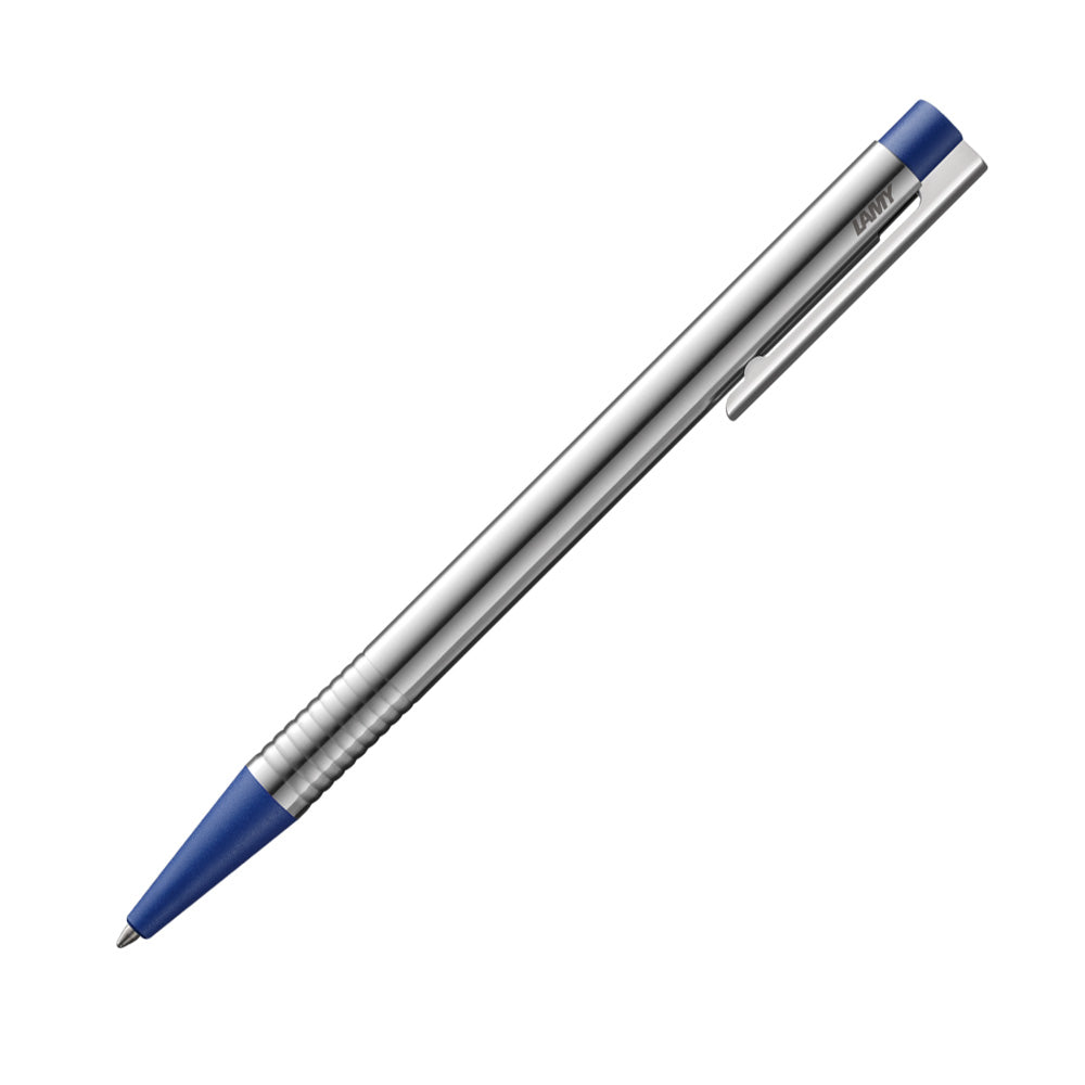 LAMY logo Ballpoint - Stainless Steel with Matte Blue