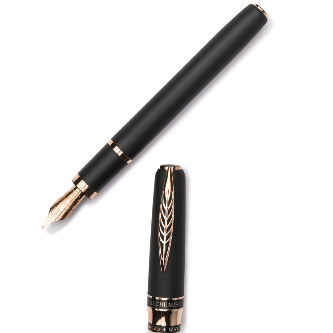 Pineider Alchemist Fountain Pen - Stromboli Black with Steel Nib (Discontinued)