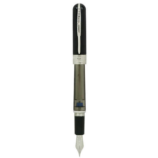 Pineider Avatar Twin Tank Touchdown Fountain Pen - Graphene Black