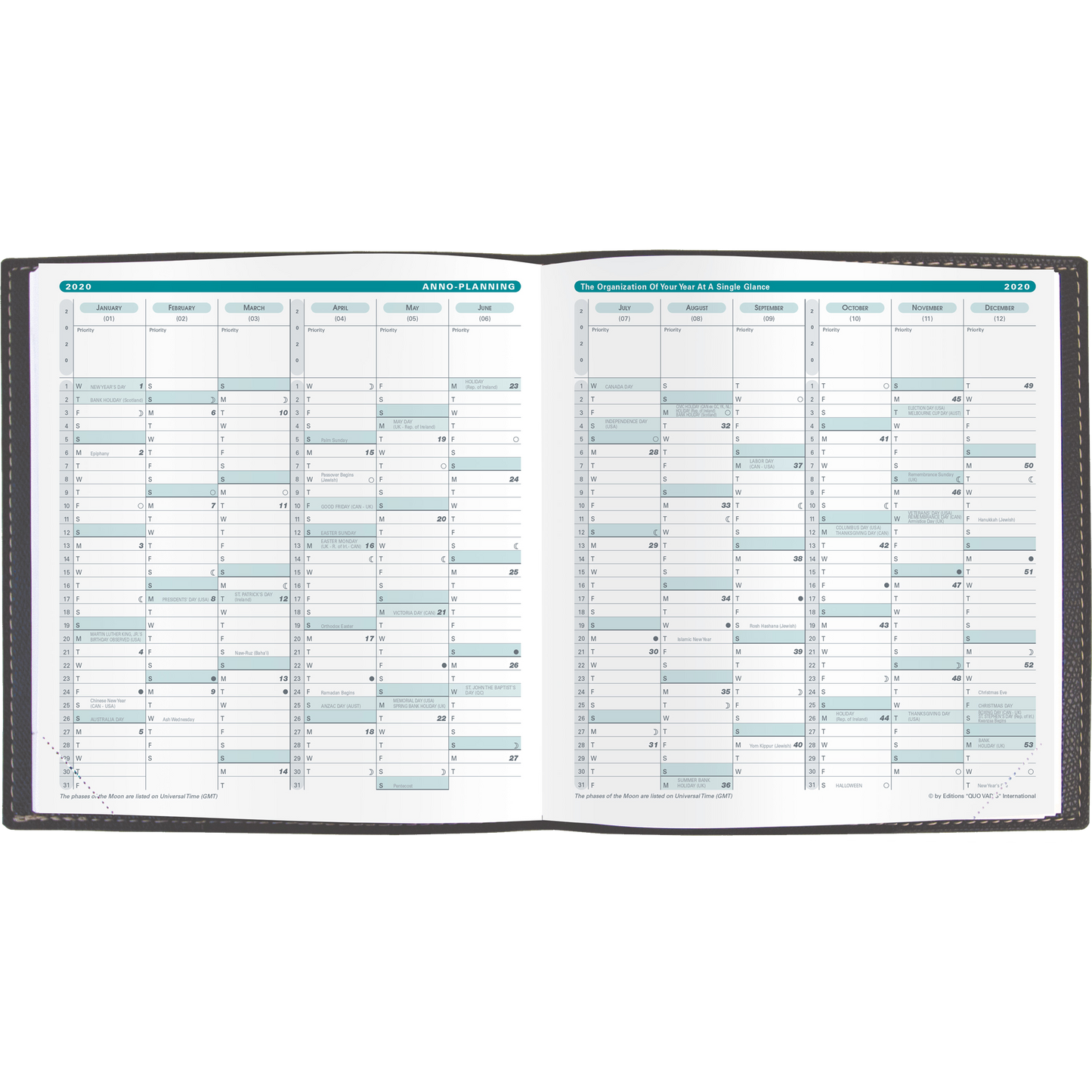 Quo Vadis 2025 Executive #14 Vertical Weekly Planner - Texas Violet