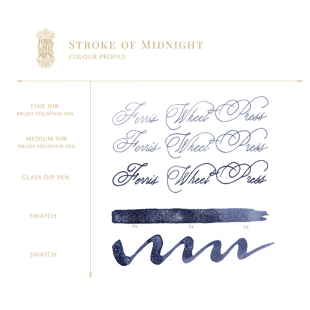 Ferris Wheel Press Stroke of Midnight (38ml) Bottled Ink