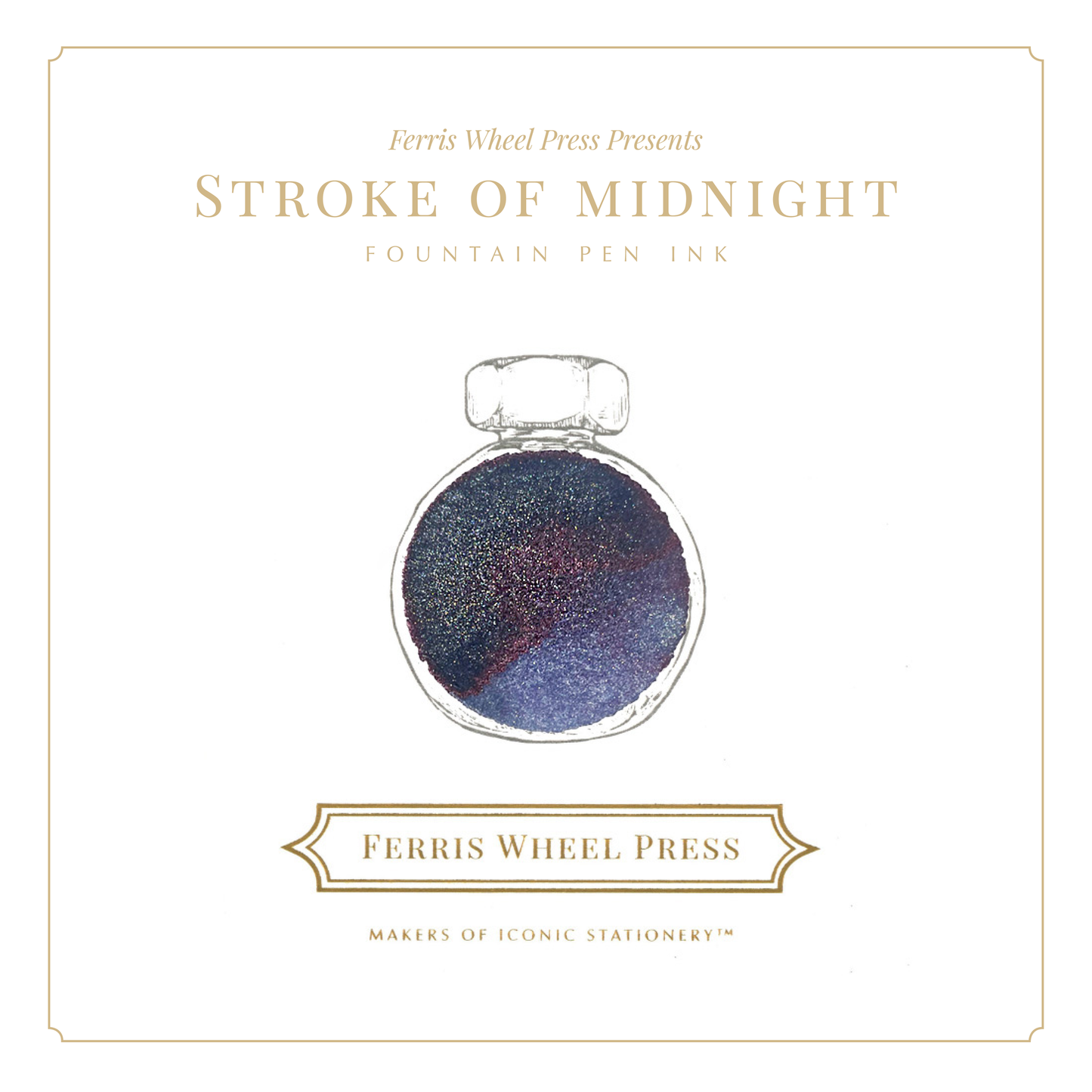 Ferris Wheel Press Stroke of Midnight (38ml) Bottled Ink