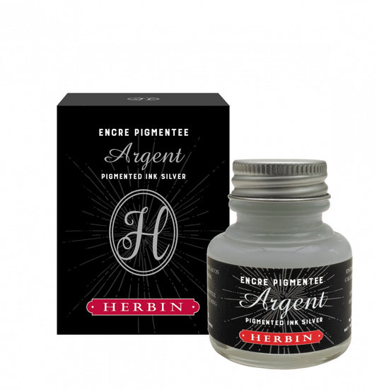 J. Herbin Pigmented Silver 30ml Bottled Ink