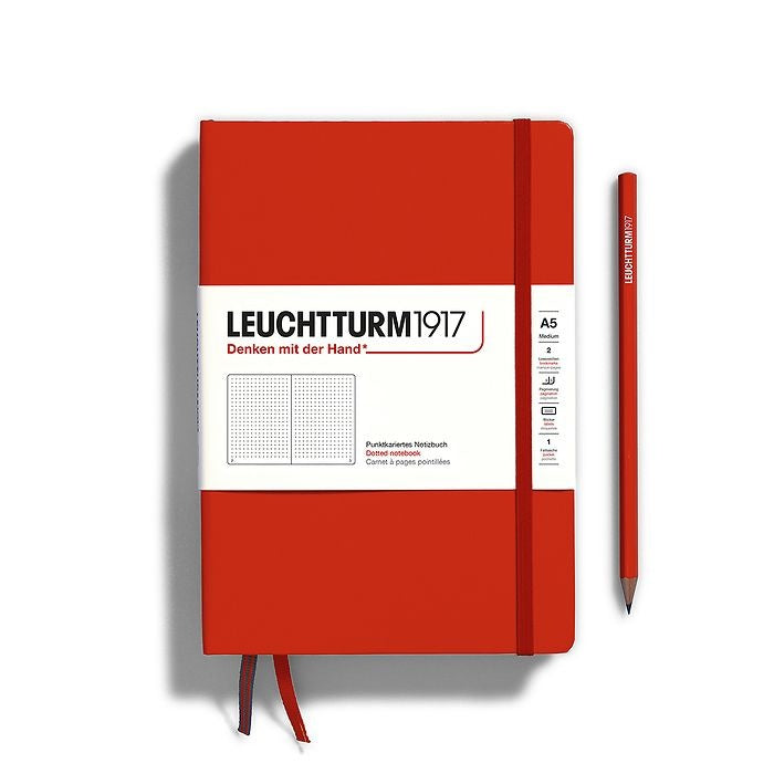 Leuchtturm1917 A5 Medium Hardcover Dotted Notebook - Fox Red