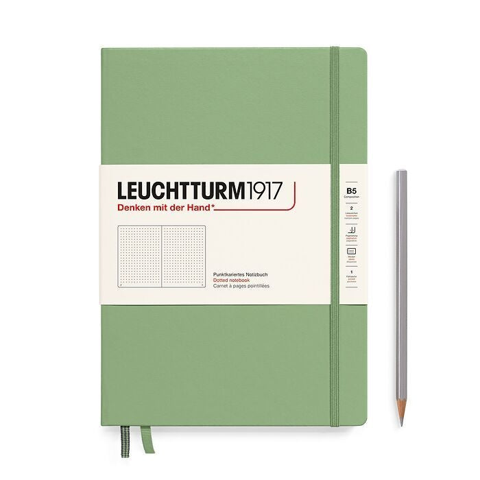 Leuchtturm1917 Composition B5 Hardcover Dotted Notebook - Sage