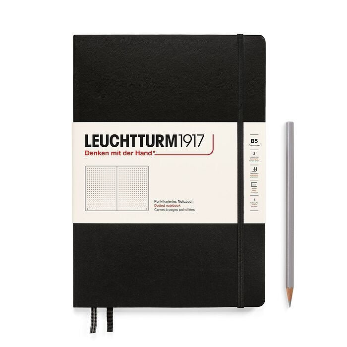 Leuchtturm1917 Composition B5 Hardcover Dotted Notebook - Black