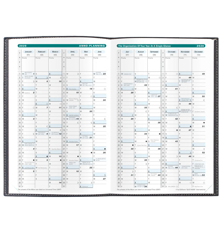 Quo Vadis 2025 Minister #18 Vertical Weekly Planner - Texas Violet