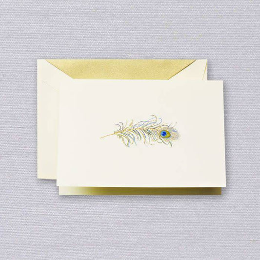 Crane Peacock Feather Note (10 ea)