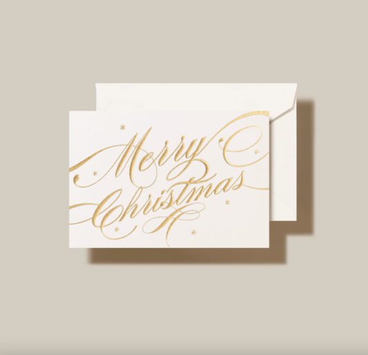 Crane White Merry Christmas Ribbon Gift Enclosure Card