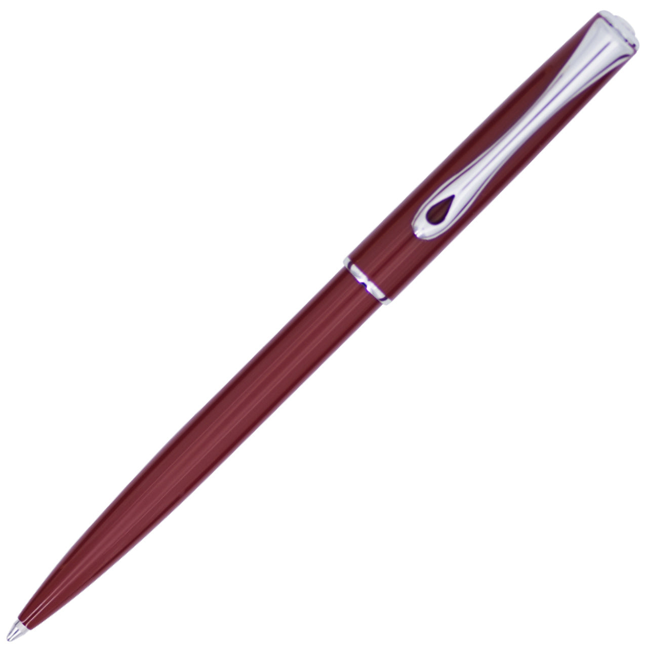 Diplomat Traveller Ballpoint - Dark Red with Silver Trim