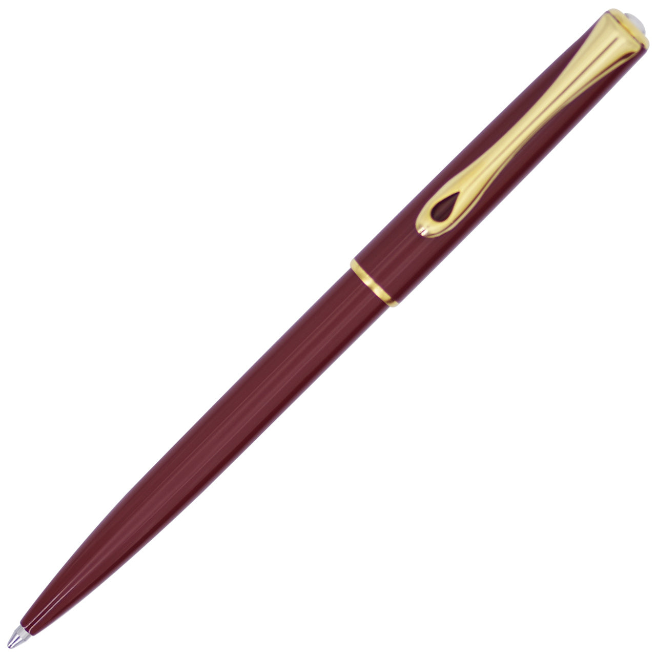 Diplomat Traveller Ballpoint - Dark Red with Gold Trim