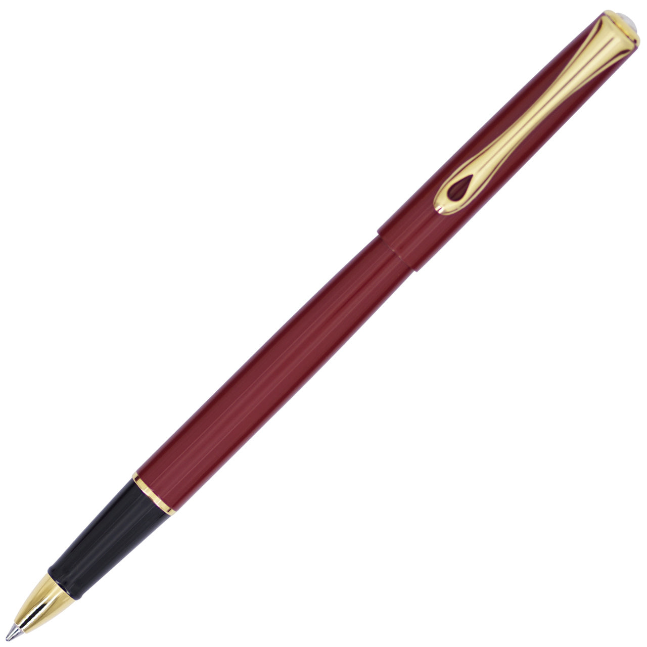 Diplomat Traveller Rollerball - Dark Red with Gold Trim