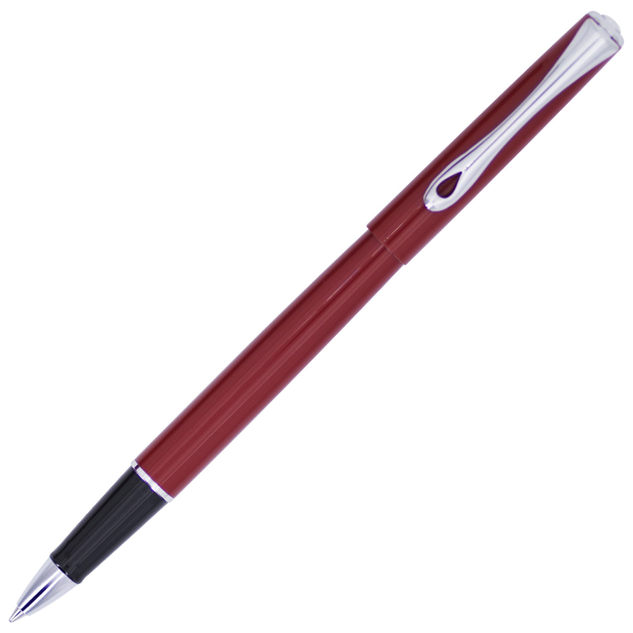 Diplomat Traveller Rollerball - Dark Red with Silver Trim