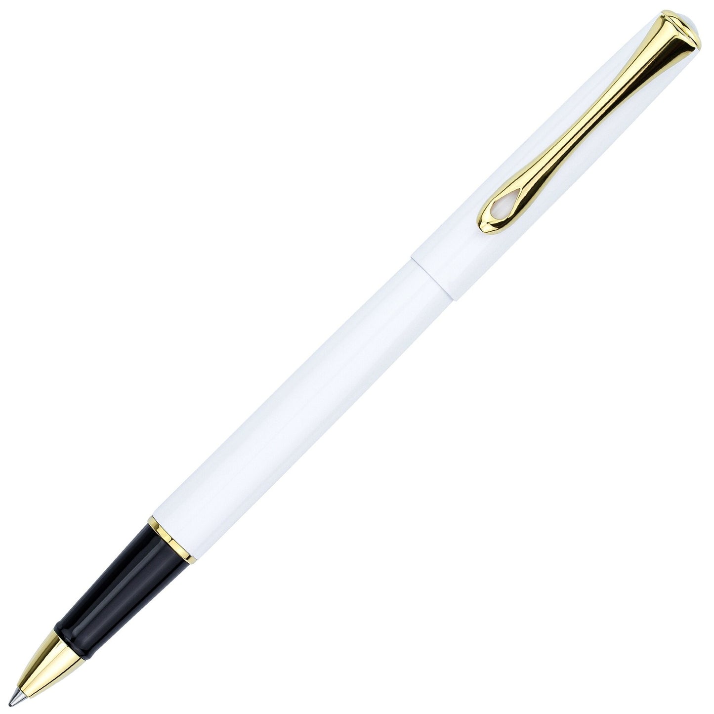 Diplomat Traveller Rollerball - Snowwhite with Gold Trim