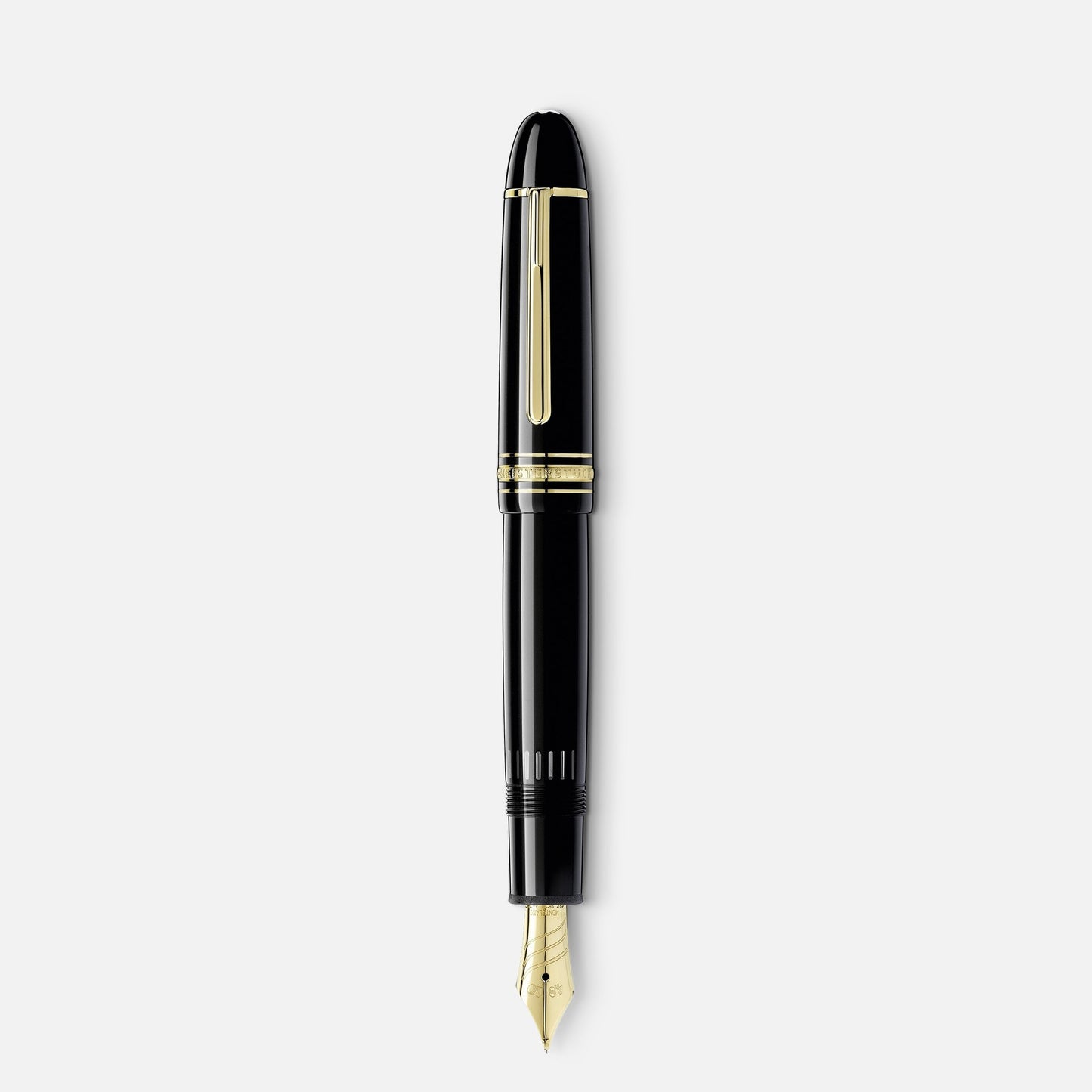 Montblanc 149 Calligraphy Curved Nib Fountain Pen - Black with Gold Trim (Meisterstück)