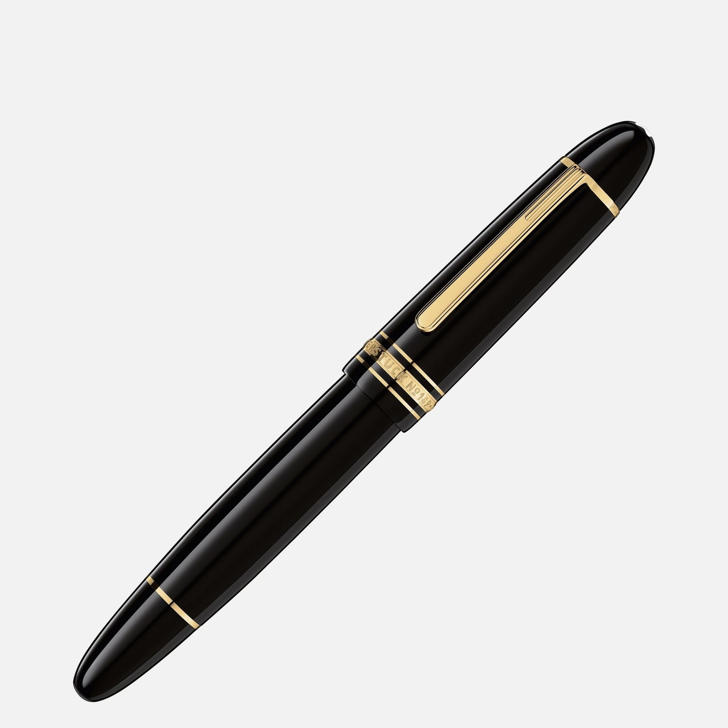 Montblanc 149 Calligraphy Curved Nib Fountain Pen - Black with Gold Trim (Meisterstück)